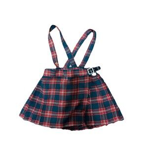 Y2K Mothercare Girl’s Red Tartan Plaid Jumper Wool Skirt 92/104cm 2T Made In UK